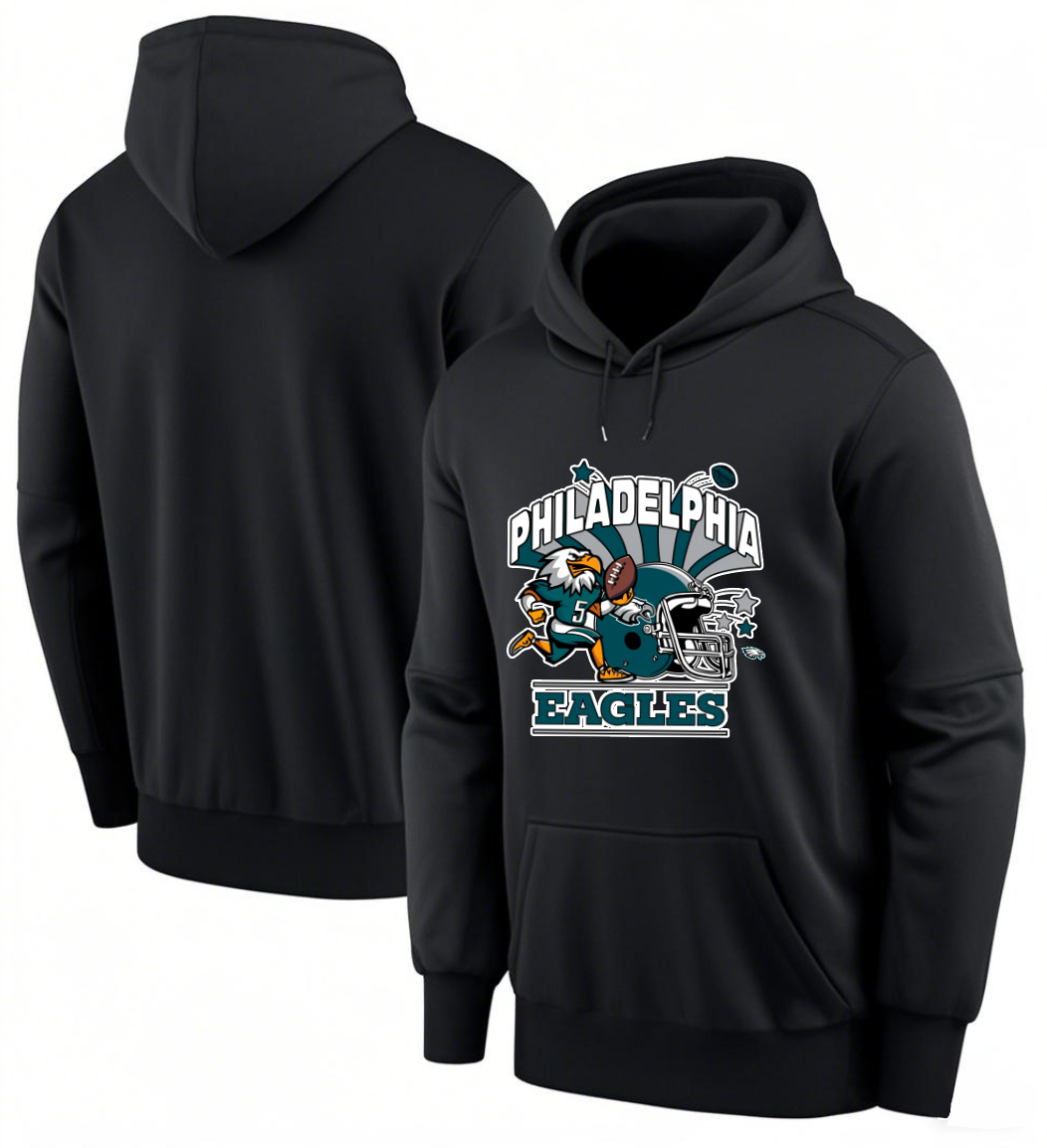 Men 2025 Philadelphia Eagles black hoodie